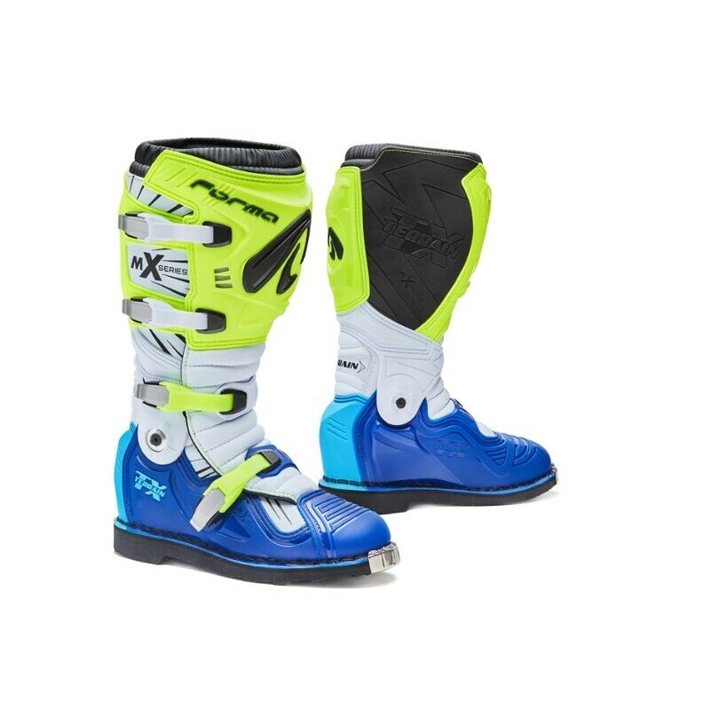STIVALI FORMA TERRAIN TX CON SNODO GIALLO FLUO BIANCO BLU Motosport Puglisi